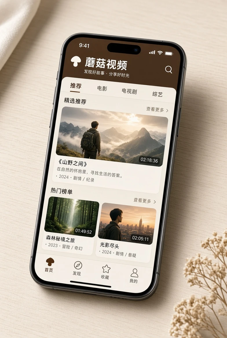 蘑菇视频APP服务示意